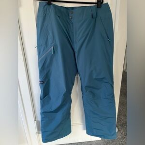 Patagonia Women XL Short Insulated Powder Town Pants in Wavy Blue Ski Pants NWOT